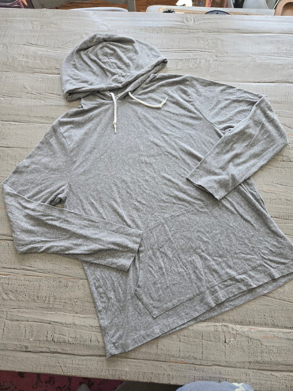 Old Navy Mens Large Heather Gray Soft Washed Lightweight Pullover Hoodie